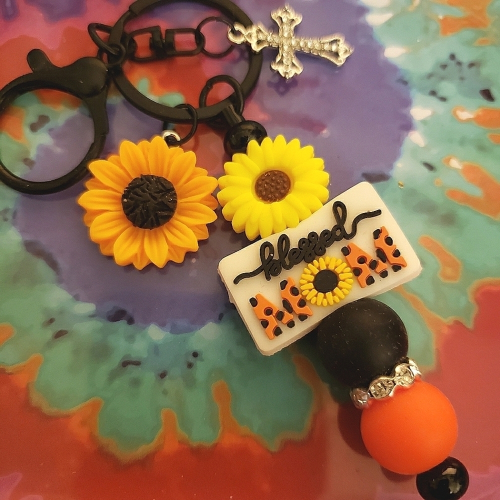 Handmade | Accessories | Handmade Blessed Mom Cross Silicone Beaded ...